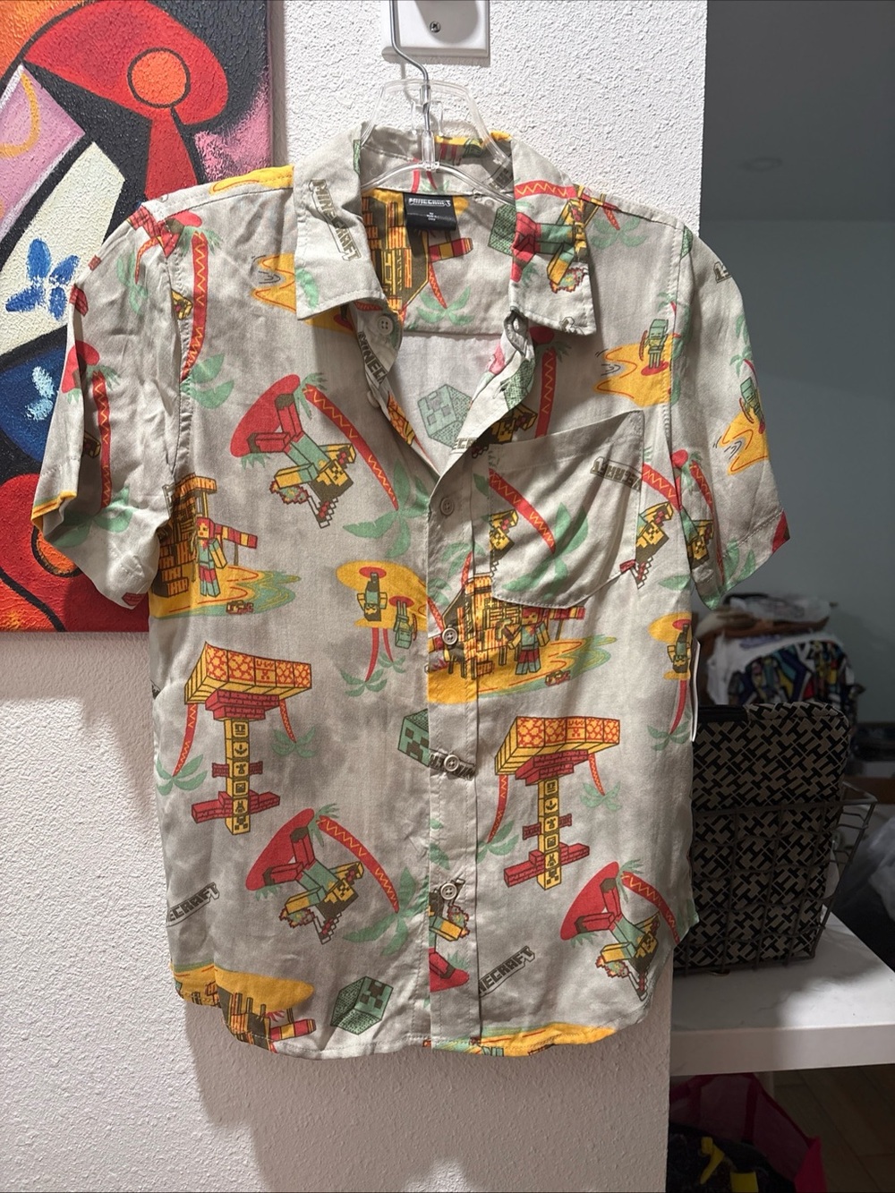 Minecraft boys button down  size SM
